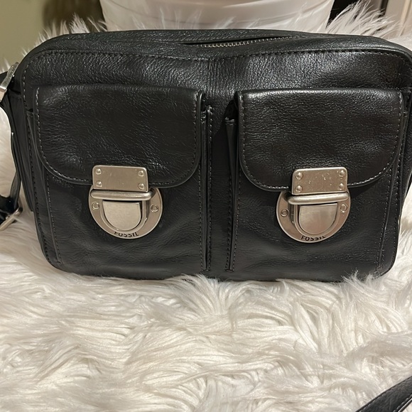 Fossil - Black - Crossbody - Genuine Leather - Picture 1 of 7